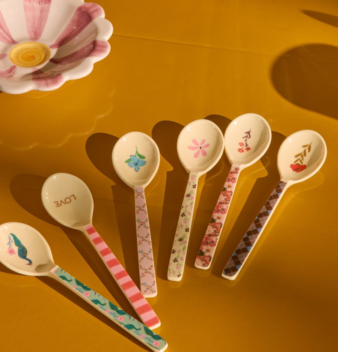 Teskedar Print Melamin 6-pack Rice Bestick Sked Kniv (att äta med) Gaffel