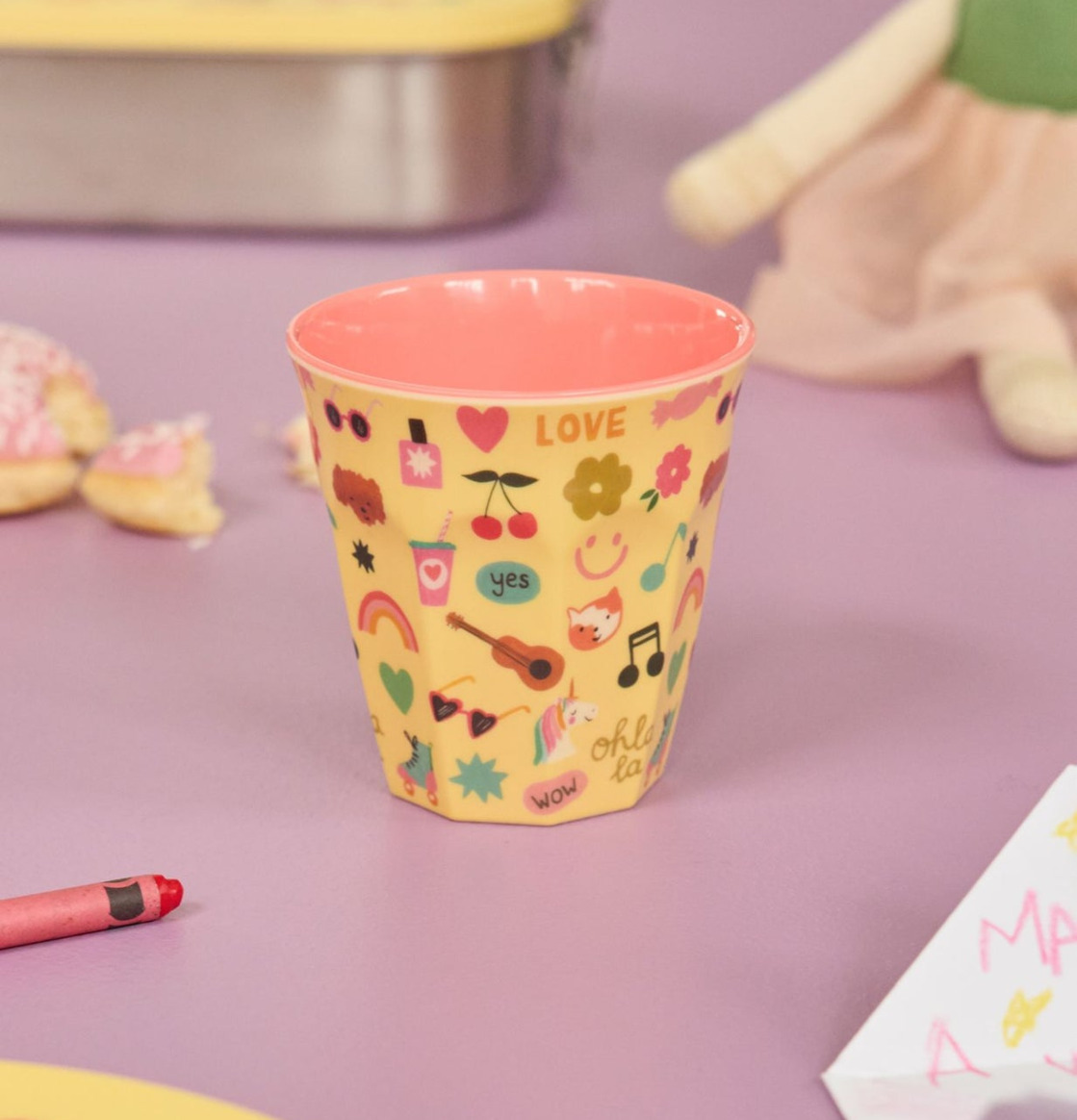 Melaminmugg Unicorn Love Print Rice Melaminmuggar Lattemuggar i melamin Melaminkoppar