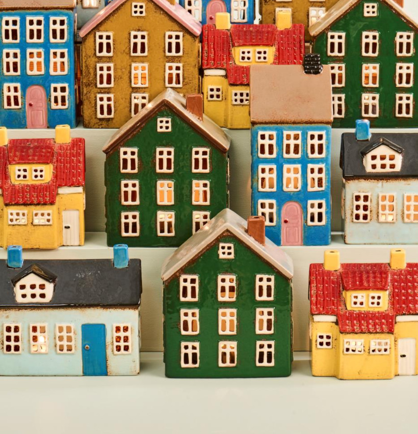 Ljuslykta Nyhavn Blå Ockra IB Laursen Ljusstakar Adventsstakar Ljushållare Ljushyllor Lyktor Endless Light Ljuslyktor