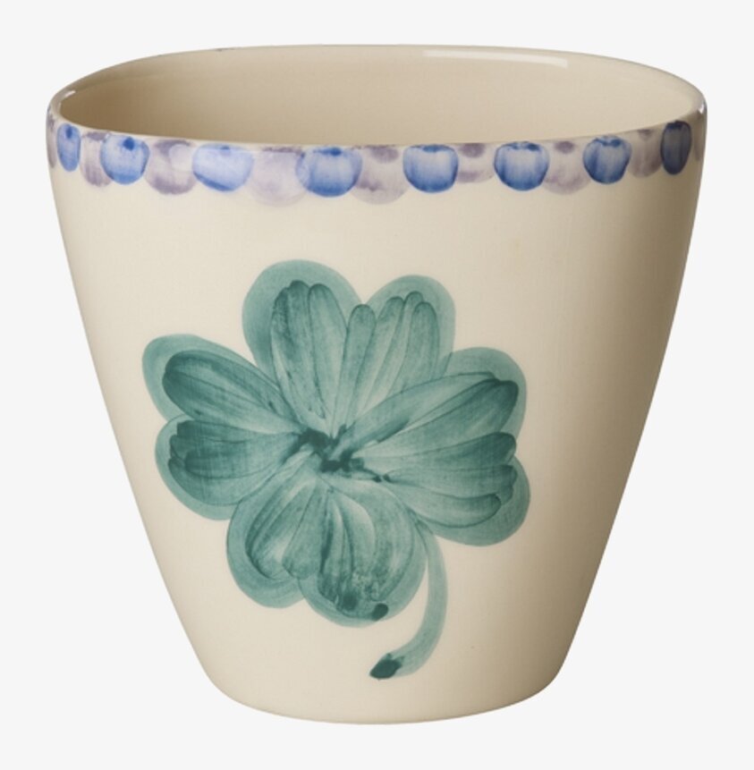 Oval Kopp Keramik Fyrklöver Rice Muggar/koppar i porslin, keramik, papper eller biologiskt material organiskt ekologiskt Termomuggar