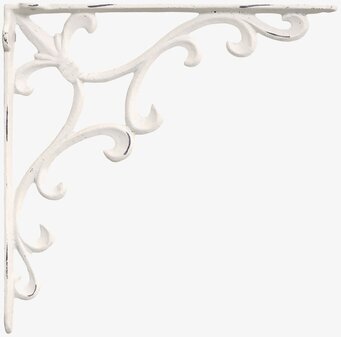 Bild på hyllkonsol i antik stil med patinerad cremefärg