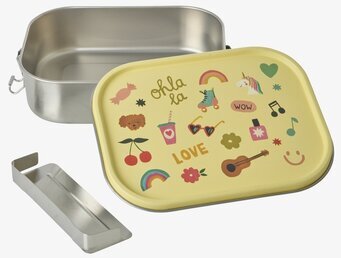 Bild lunchlåda enhörning motiv rostfritt stål färgglatt lock
