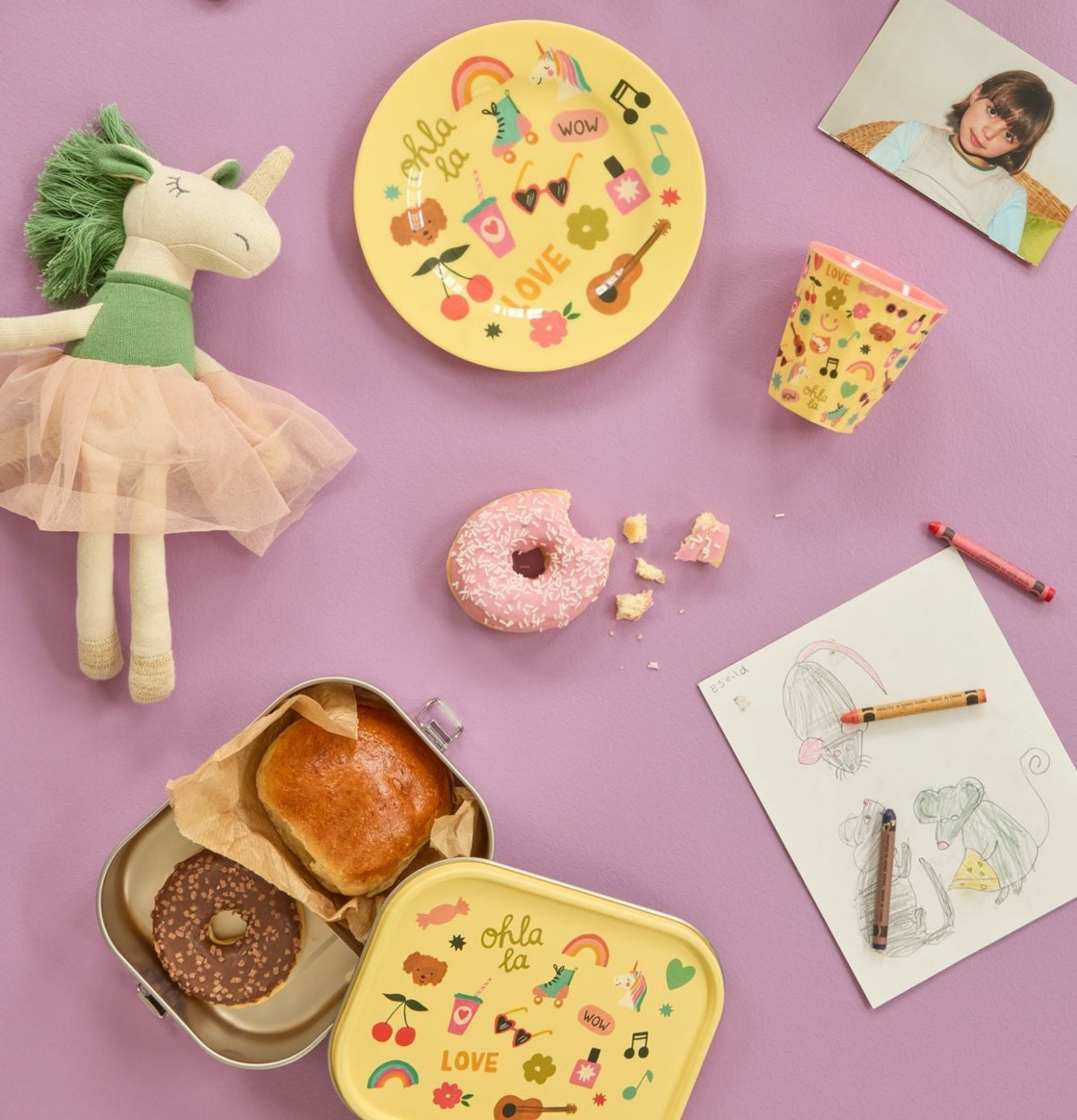 Lunchbox Unicorn Love Print Rice Skålar att äta ur tilltugg Såskannor/Vispskål Skål servering Matlådor Förvaring av