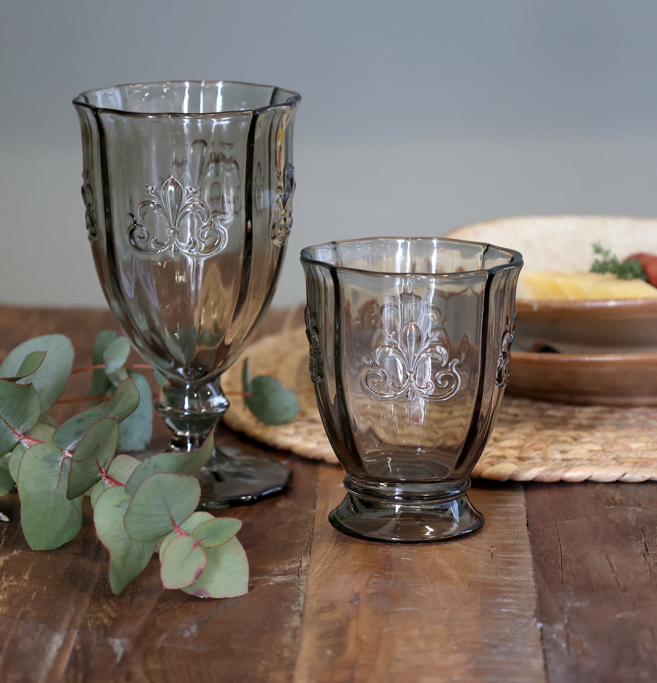 Saint-Émilion Vinglas Fransk Grå Glas Chic Antique Dryckesglas Dricksglas för dryck Plastglas