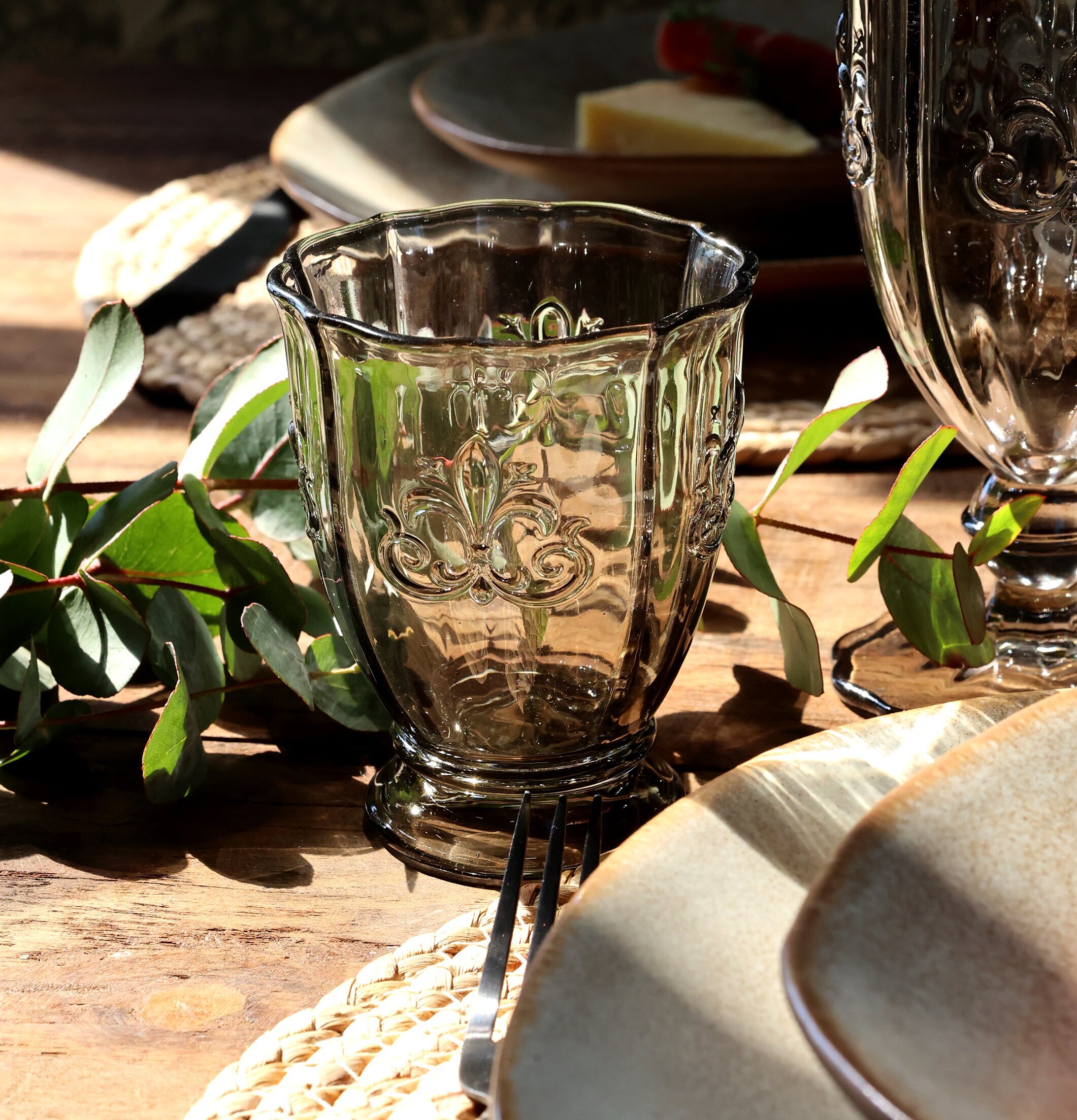 Saint-Émilion Glas Fransk Grå Chic Antique Dryckesglas Dricksglas för dryck Plastglas