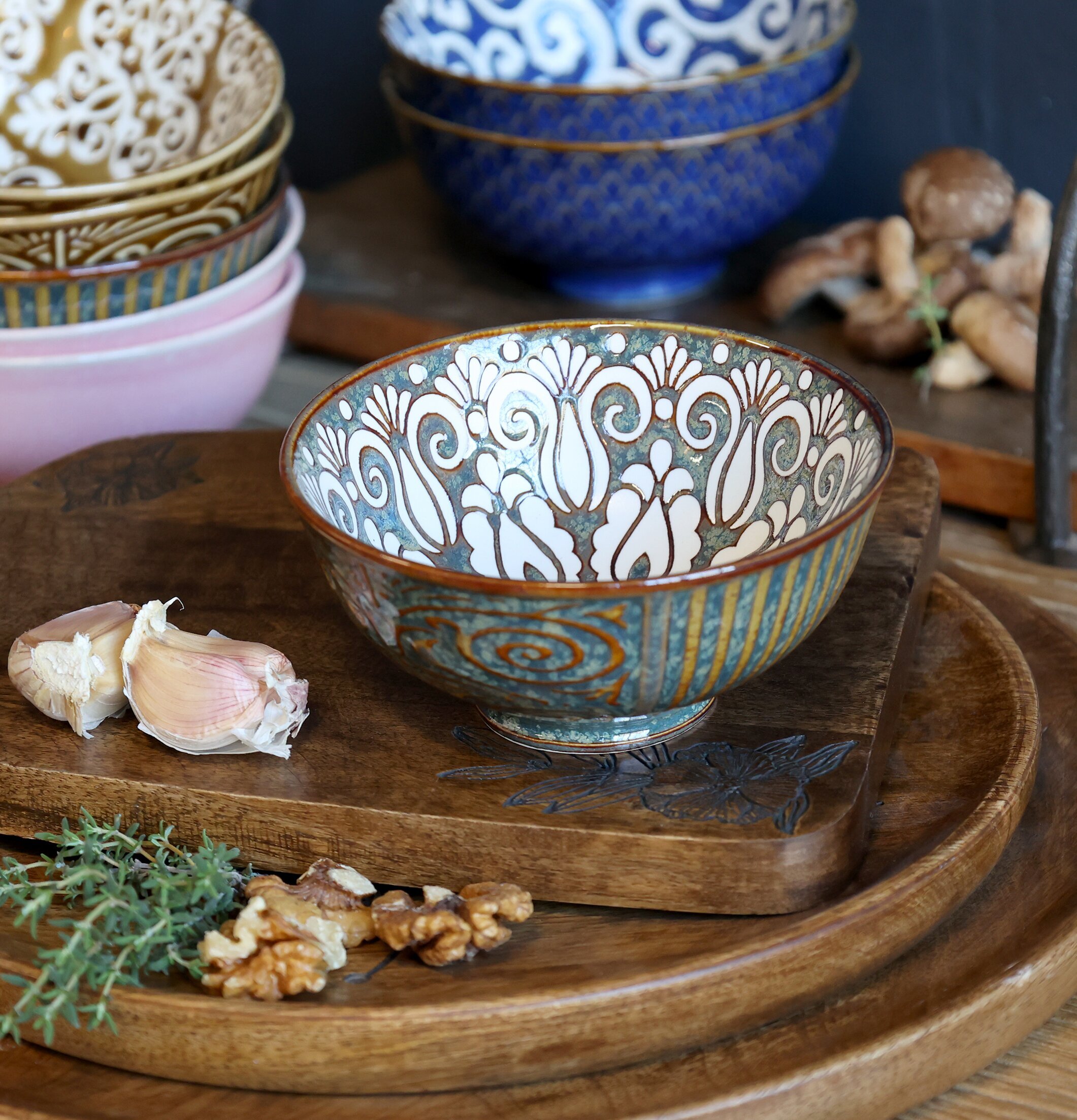 Liten Skål Arés Opal/Mocca Chic Antique Skålar att äta ur tilltugg Såskannor/Vispskål servering Matlådor Förvaring av