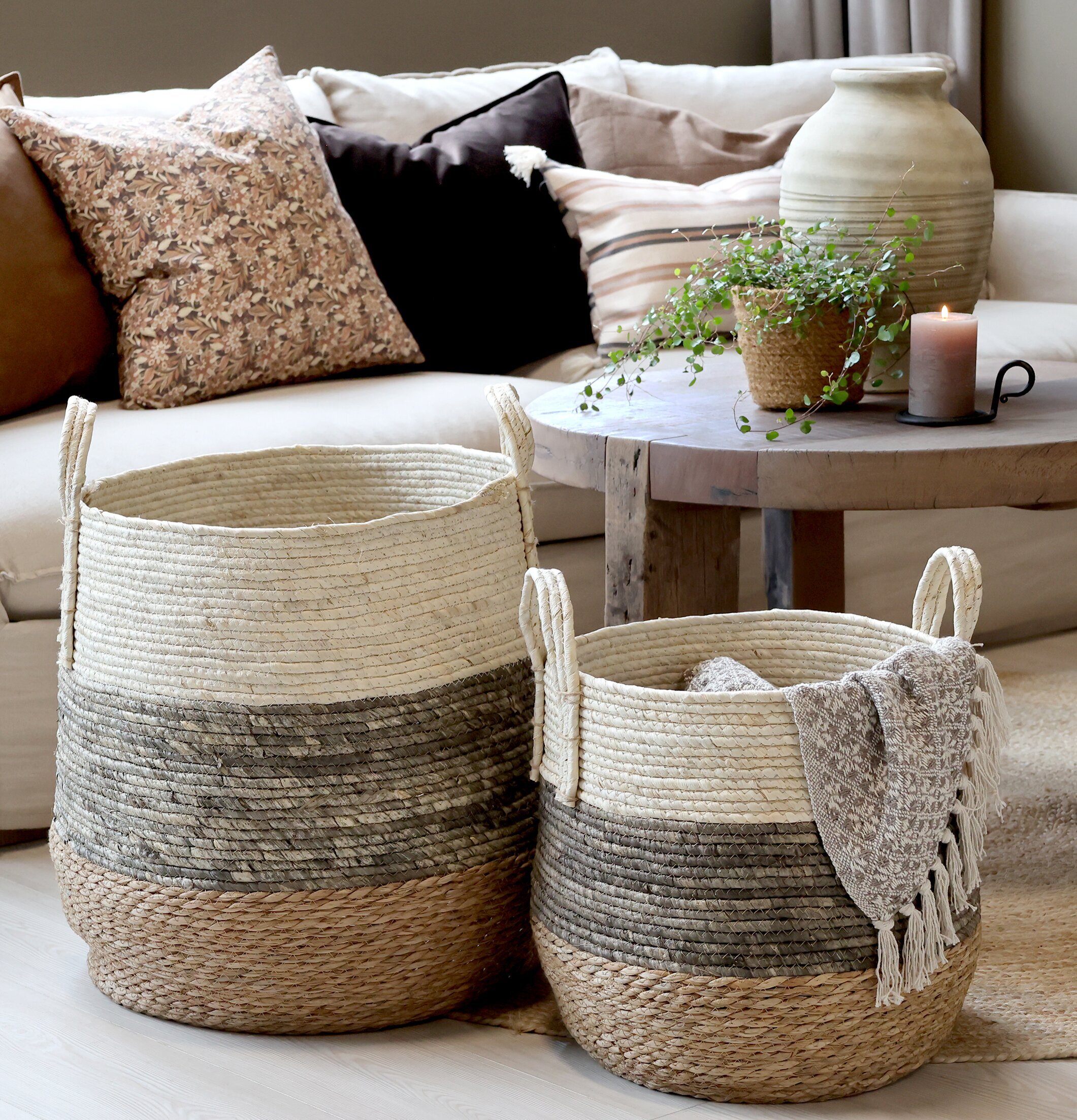 Förvaringskorg Mocca/Creme Chic Antique Förvaringslådor och korgar Boxar Förvaringsboxar Porslinsboxar Trälådor Smyckesboxar i porslin Förvaringsbrickor Murstensformar