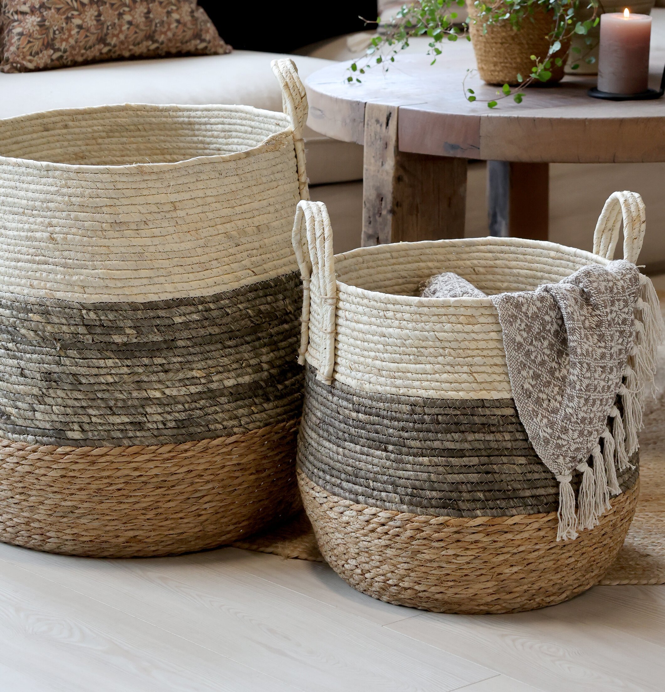 Förvaringskorg Mocca/Creme Chic Antique Förvaringslådor och korgar Boxar Förvaringsboxar Porslinsboxar Trälådor Smyckesboxar i porslin Förvaringsbrickor Murstensformar