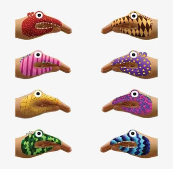 Bild av åtta fantasifulla handtatueringar för alla åldrar