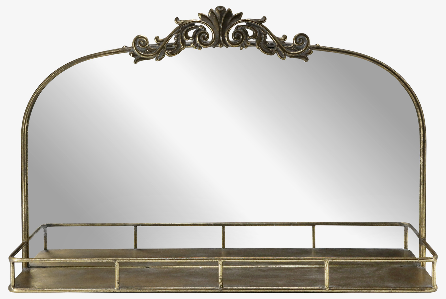 Spegel Med Hylla Antik Mässing Chic Antique Speglar Väggspeglar Stående speglar