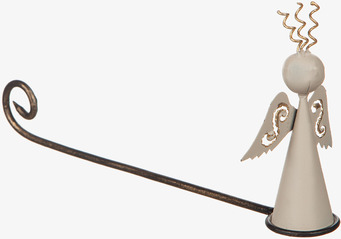 Bild av stilren ängel-ljussläckare i hamrad plåt med detaljer