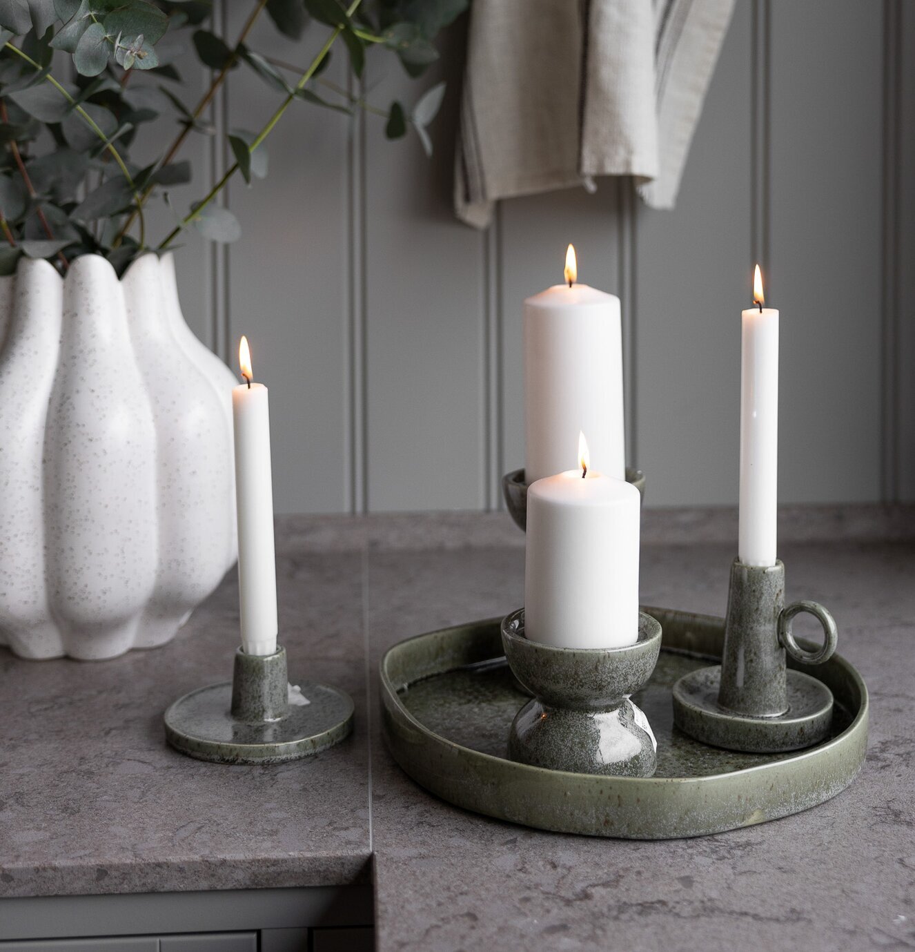 Ljusstake Högalid Grön Låg Storefactory Ljusstakar Adventsstakar Ljushållare Ljushyllor
