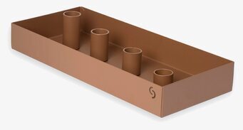 Bild av rektangulär brun ljusstake med fyra hållare