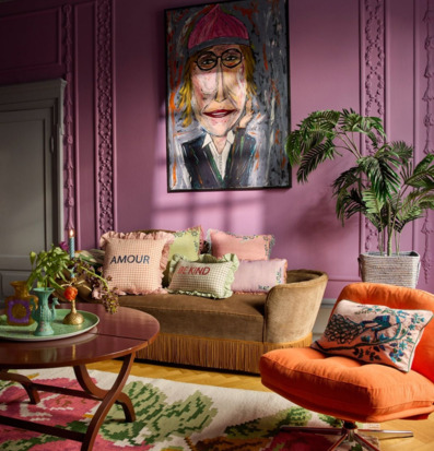 Bild av färgstarkt vardagsrum med lekfull och kreativ inredning