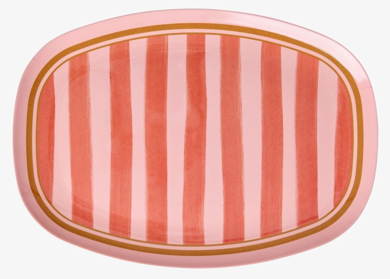 Tallrik Organic Stripes Print Rice Tallrikar Djupa tallrikar (ej skål) Desserttallrikar Assietter Barntallrikar Picknicktallrikar