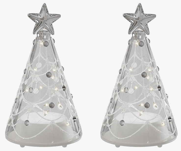 Julgran Glas Led 2-Pack Deluxe Homeart Lampor Taklampor Golvlampor Bordslampor LED-lampor Ledlampor Fönsterlampor Ljusslingor för dekoration