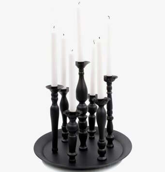 Bild av stilren ljusstake med åtta ljushållare