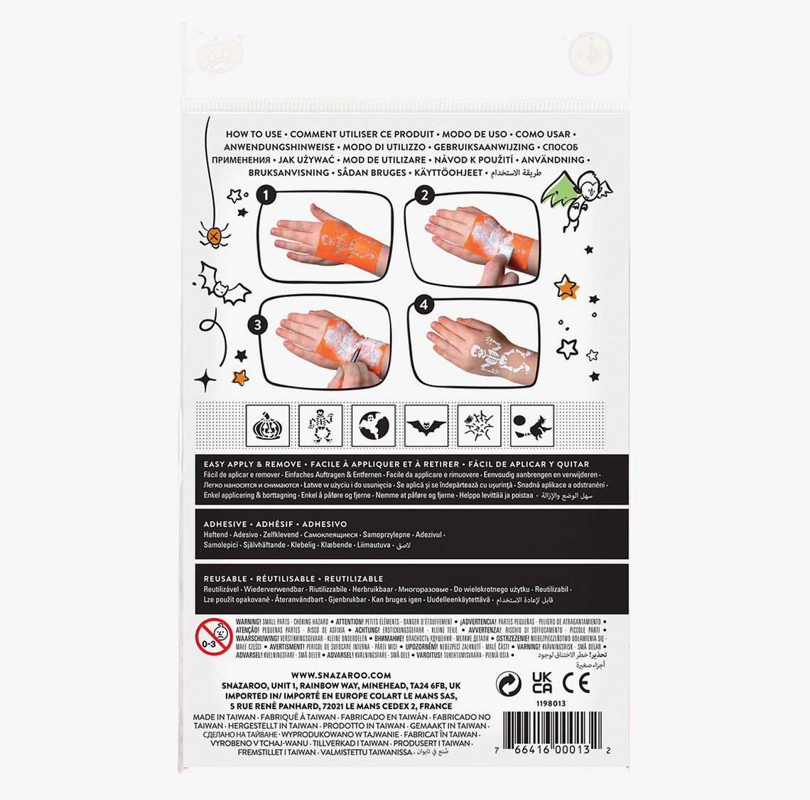 Schabloner Halloween Snazaroo Mallar/Schabloner för ansiktsfärg