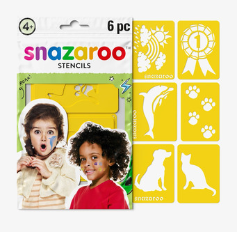 Bild på schabloner för ansiktsmålning med djur och regnbåge