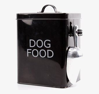 Bild av stilren och funktionell plåtburk för hundmat