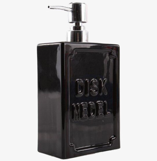 Bild av stilren svart diskmedelspump med modern design