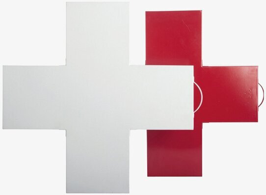 Medicinskåp Kors från House Doctor i vit och röd design