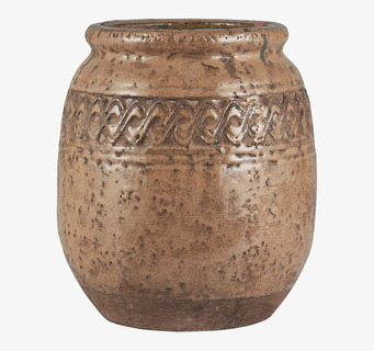 Bild av rustik kruka med naturfärger och reliefmönster