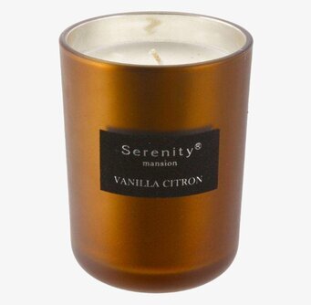 Bild av elegant doftljus med lyxig bronsfärgad yta