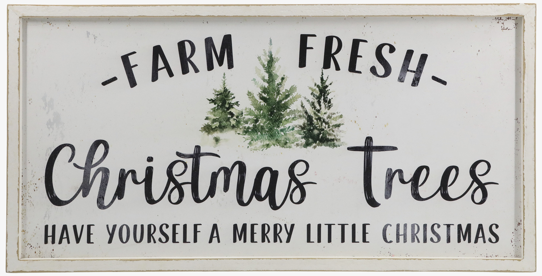 Träskylt - Christmas Trees Chic Antique Väggdekoration Väggskyltar Posters Affischer Plåttavlor Plåtskyltar Tavlor Kalenderhängare Väggtroféer Paper