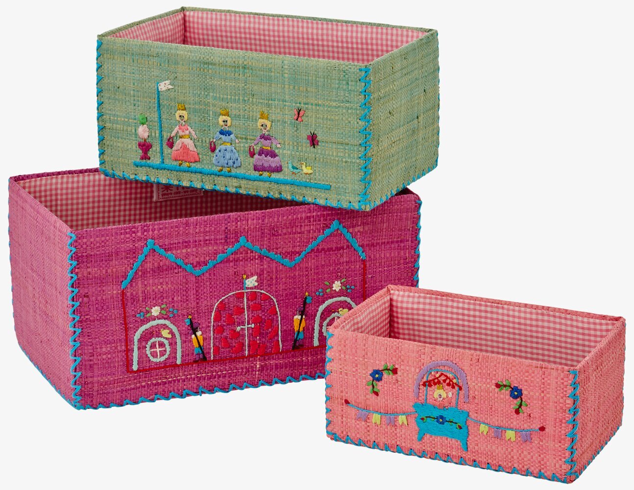 Leksakskorg Raffia M från Rice i färgglad och livfull design