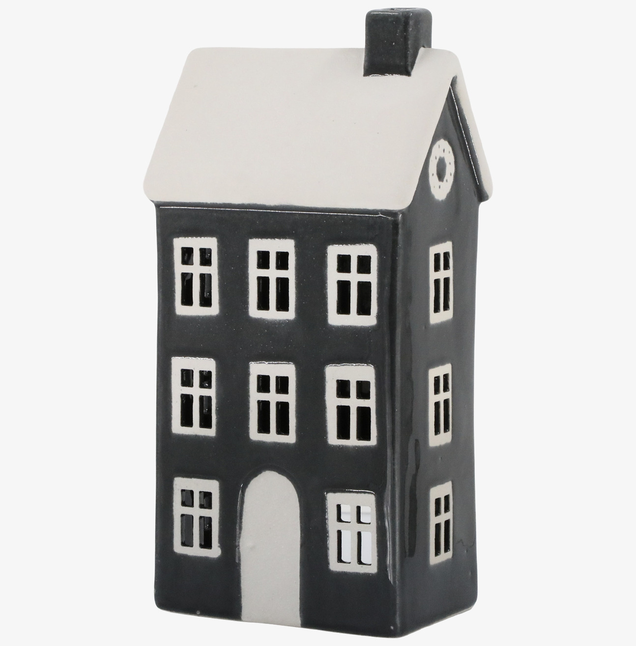 Ljuslykta Hus Chamonix Mörkgrå Chic Antique Lyktor Endless Light Ljuslyktor