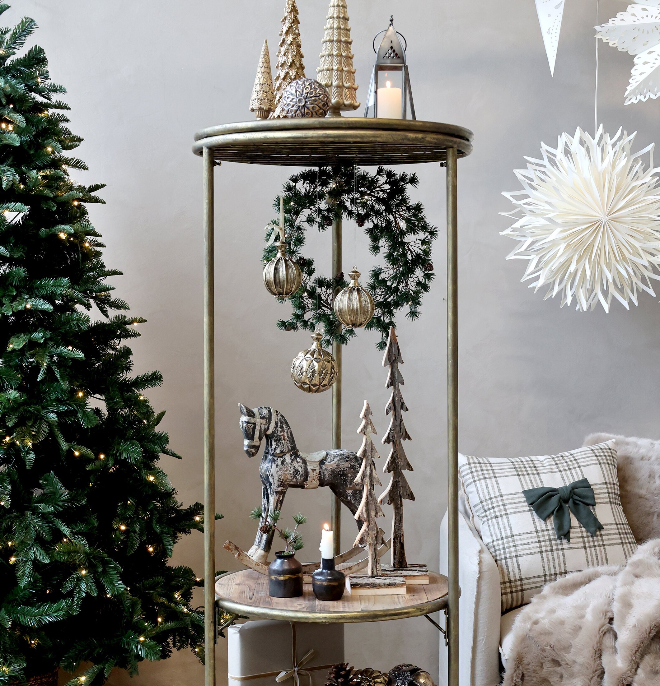Deko Julgran Latte 35cm Mässing 20cm Chic Antique Övrig prydnad/dekoration för inredning innemiljö