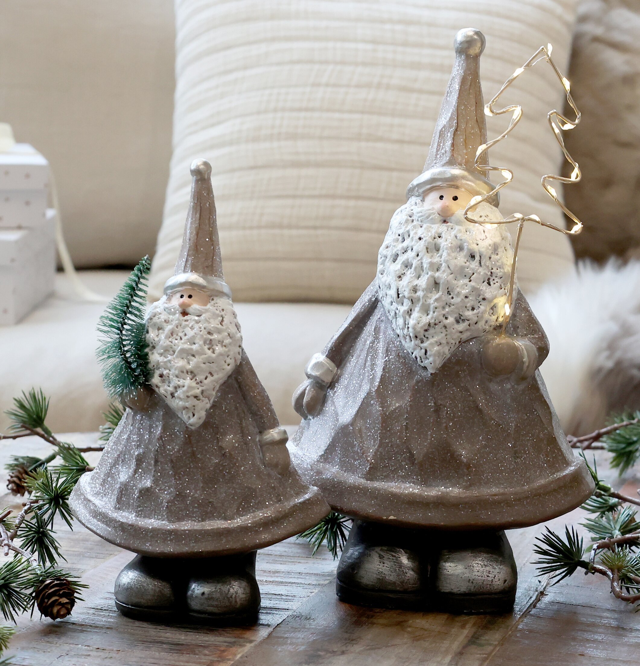 Tomtar Julträd Led Set/2 Chic Antique Övrig prydnad/dekoration för inredning innemiljö