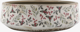 Bild planteringsfat med rönnbärsmotiv och botaniskt mönster