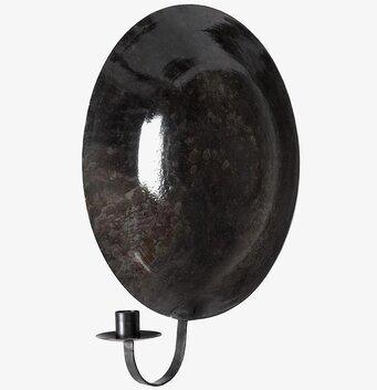 Bild på väggmonterad ljuslampett i grå onyx och metallfinish