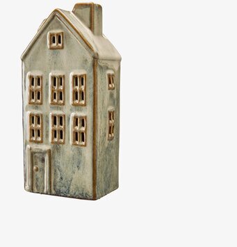 Bild på dekorativt keramikhus med LED och klassisk design