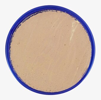 Bild av rund burk med ljus beige produkt i blå behållare