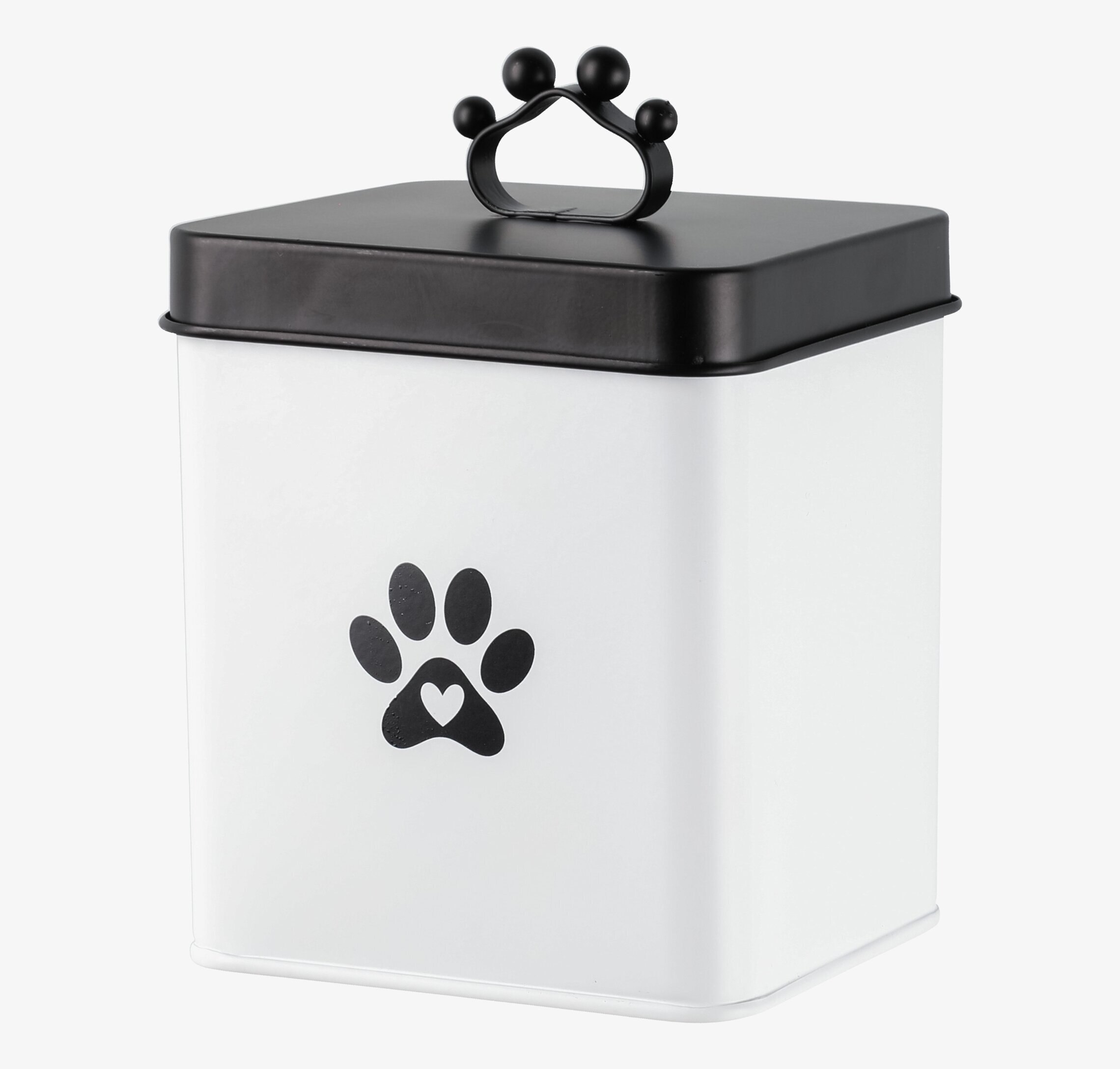 Plåtburk Paw 2 Vit/Svart 4Living Plåtburkar Metallburkar
