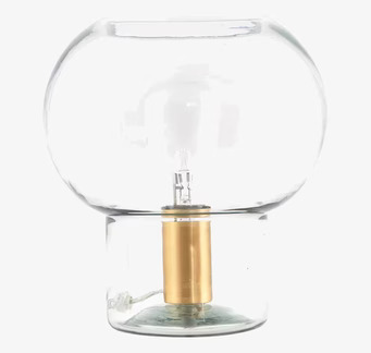 Foto av modern och minimalistisk lampa med glasdesign