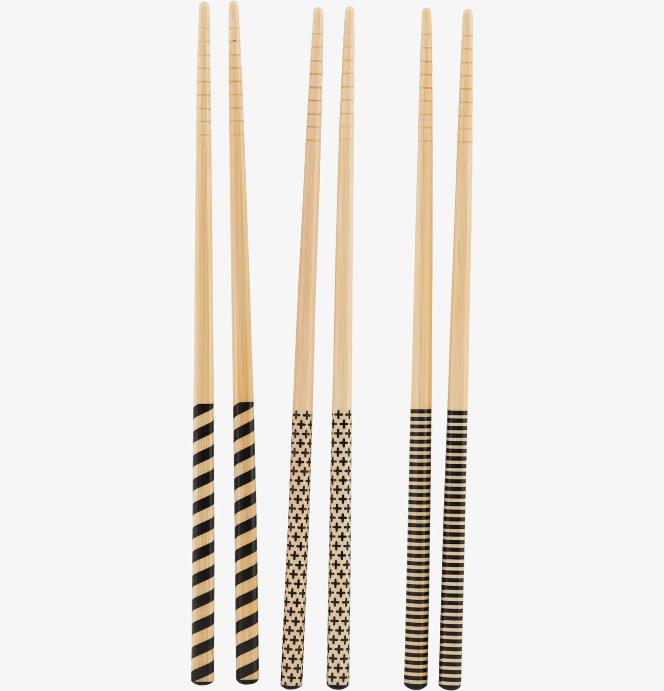 Ätpinnar 6-Pack från House Doctor med mönster i svart