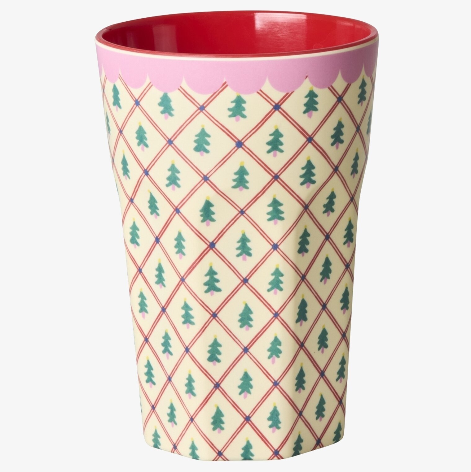 Mugg Latte Diamond Christmas Tree Print Rice Melaminmuggar Lattemuggar i melamin Melaminkoppar