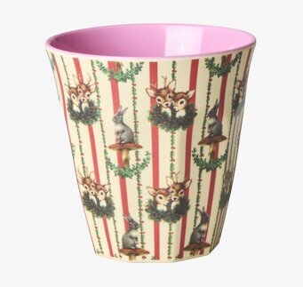 Bild på melaminmugg med skogsmotiv och rosa insida 2–3 dl