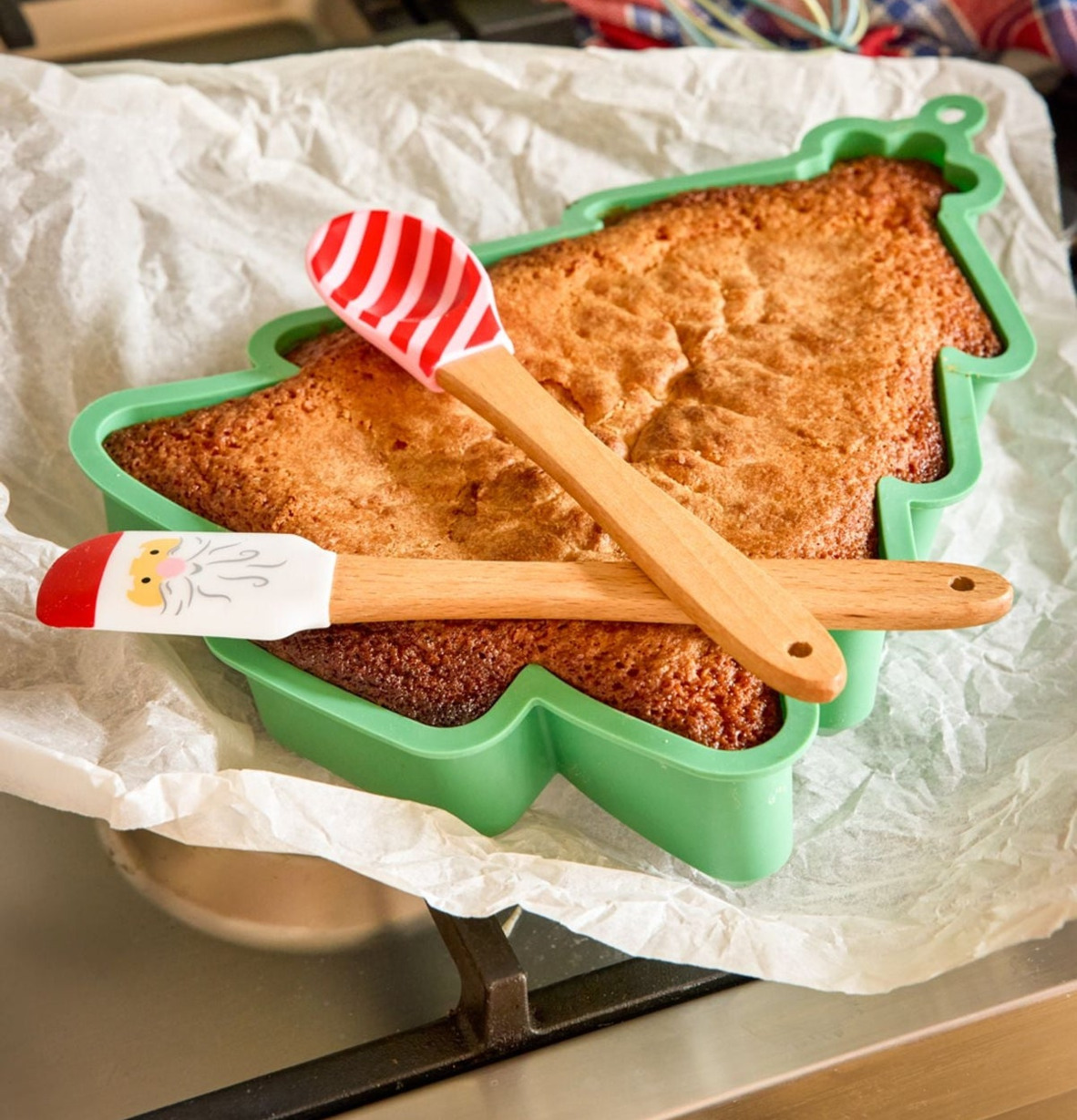 Bakform Silikon Julgran Bakredskap Set/3 Rice Bak- och matformar Bakformar Kökstänger Slevar slickepottar Pastaslevar