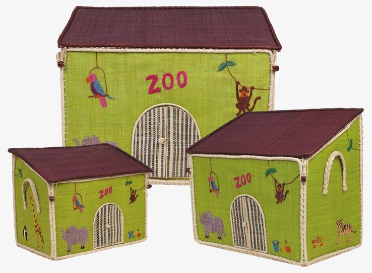 Förvaringskorg Zoo från Rice med färgglada djurmotiv