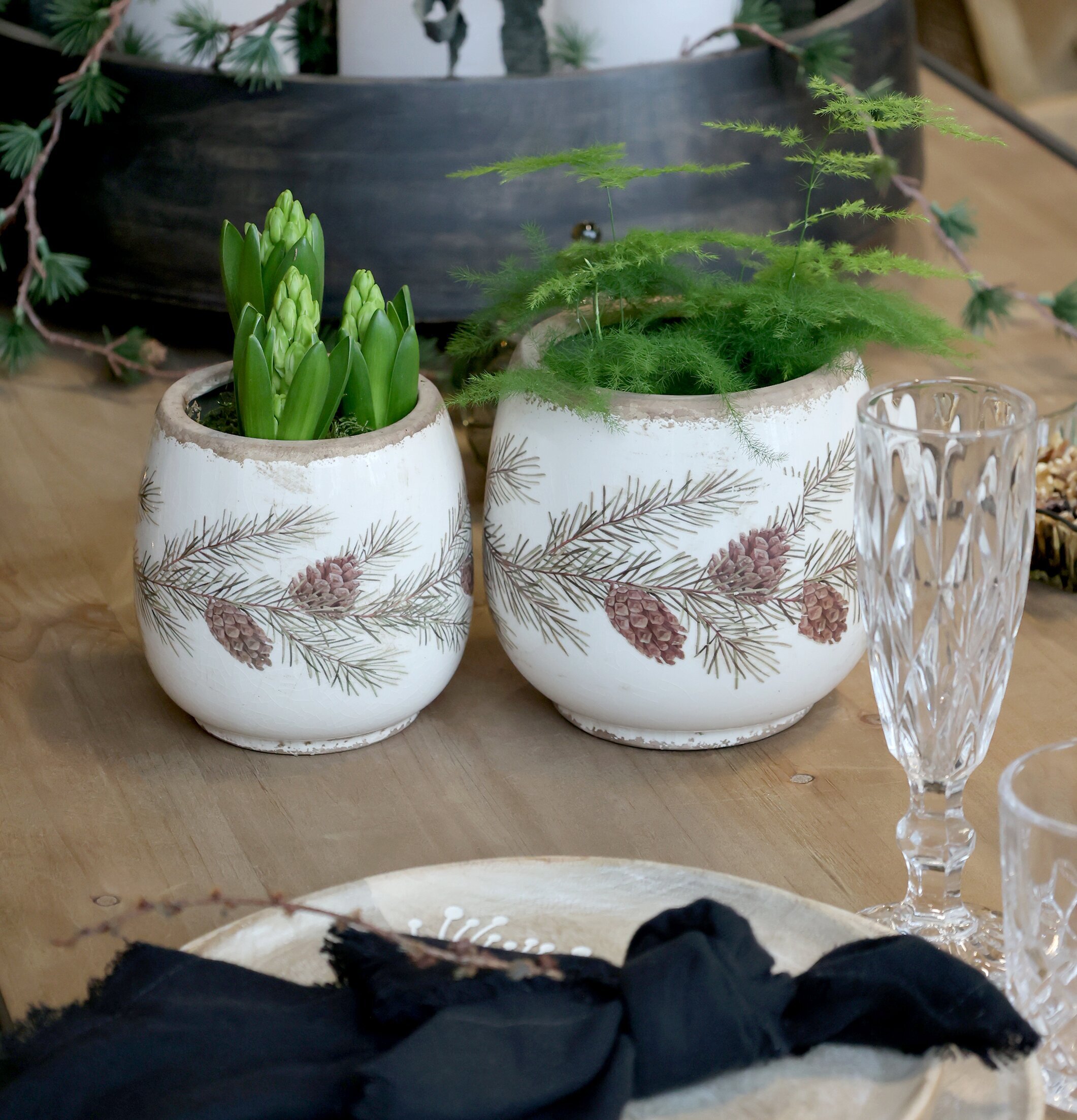 Planteringskruka Tallkvist Creme Chic Antique Krukor Örtkrukor Glaskrukor