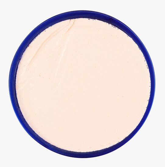 Bild av puderrosa ansiktsfärg i blå behållare