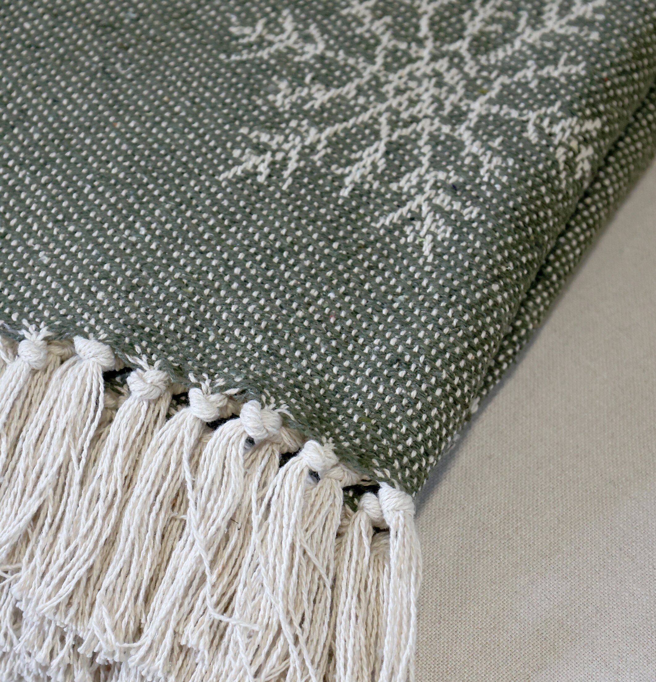 Aix Pläd Olivgrön Chic Antique Täcken, filtar, plädar och överkast Filtar Plädar Överkast