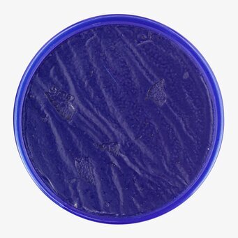 Bild av rund burk med mörkblå färg och glansig yta