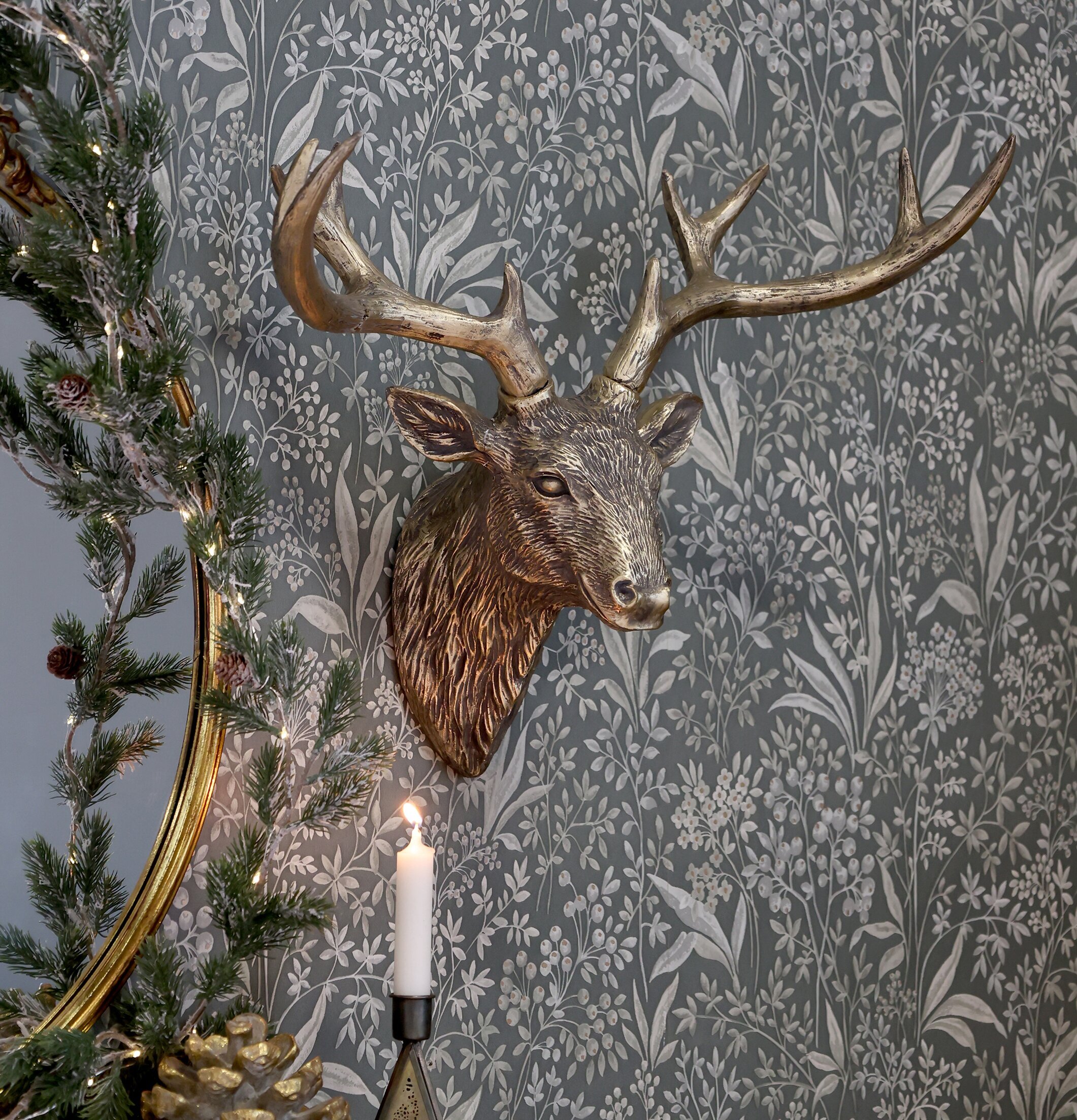 Väggdekoration Hjort Antik Mässing Chic Antique Övrig prydnad/dekoration för inredning innemiljö