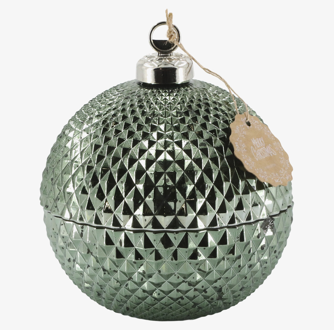 Ljus Julkula Mossgrön Stor Chic Antique Stearinljus Värmeljus